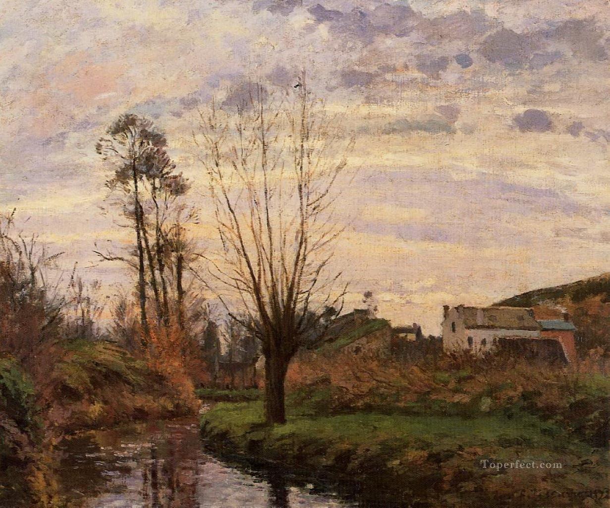 landscape with small stream 1872 Camille Pissarro Oil Paintings